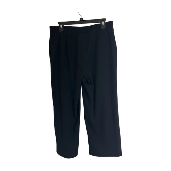 J. Jill Womens Wide Leg Cropped Elastic Waist Stretch Pants Black Size Medium - Picture 2 of 13